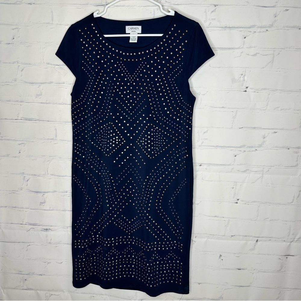 Carmen Marc Valvo blue large dress‎